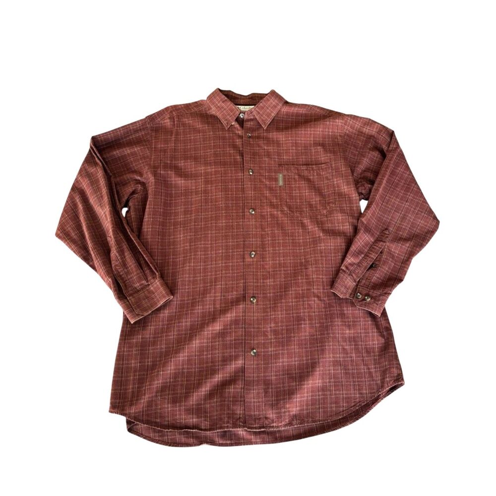 Columbia Men's Red Plaid Long Sleeve Button Down Big & Tall Size 2XT